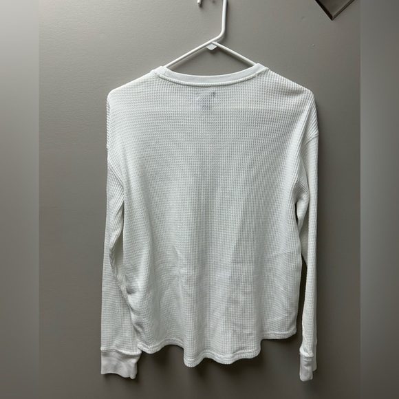 Roots White Waffle Long Sleeve Henley Shirt - Picture 2 of 3